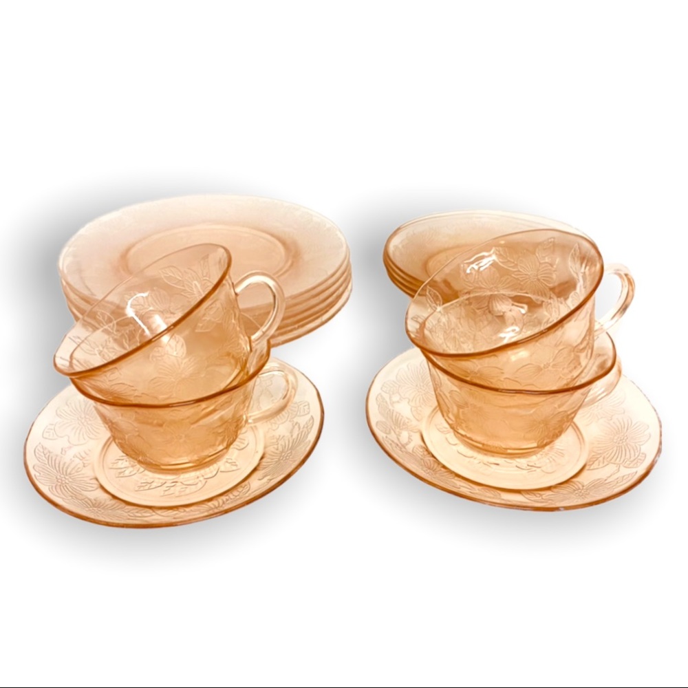 16 pcs. MacBeth-Evans PINK Depression Glass